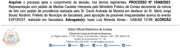 Fonte: Diário Eletrônico do TCE-AM